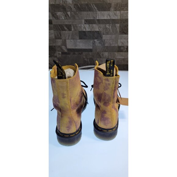 DR MARTENS 1460 Tie Dye Suede Boots Womens Size 8 Yellow Purple (airway boucing) - Picture 5 of 12